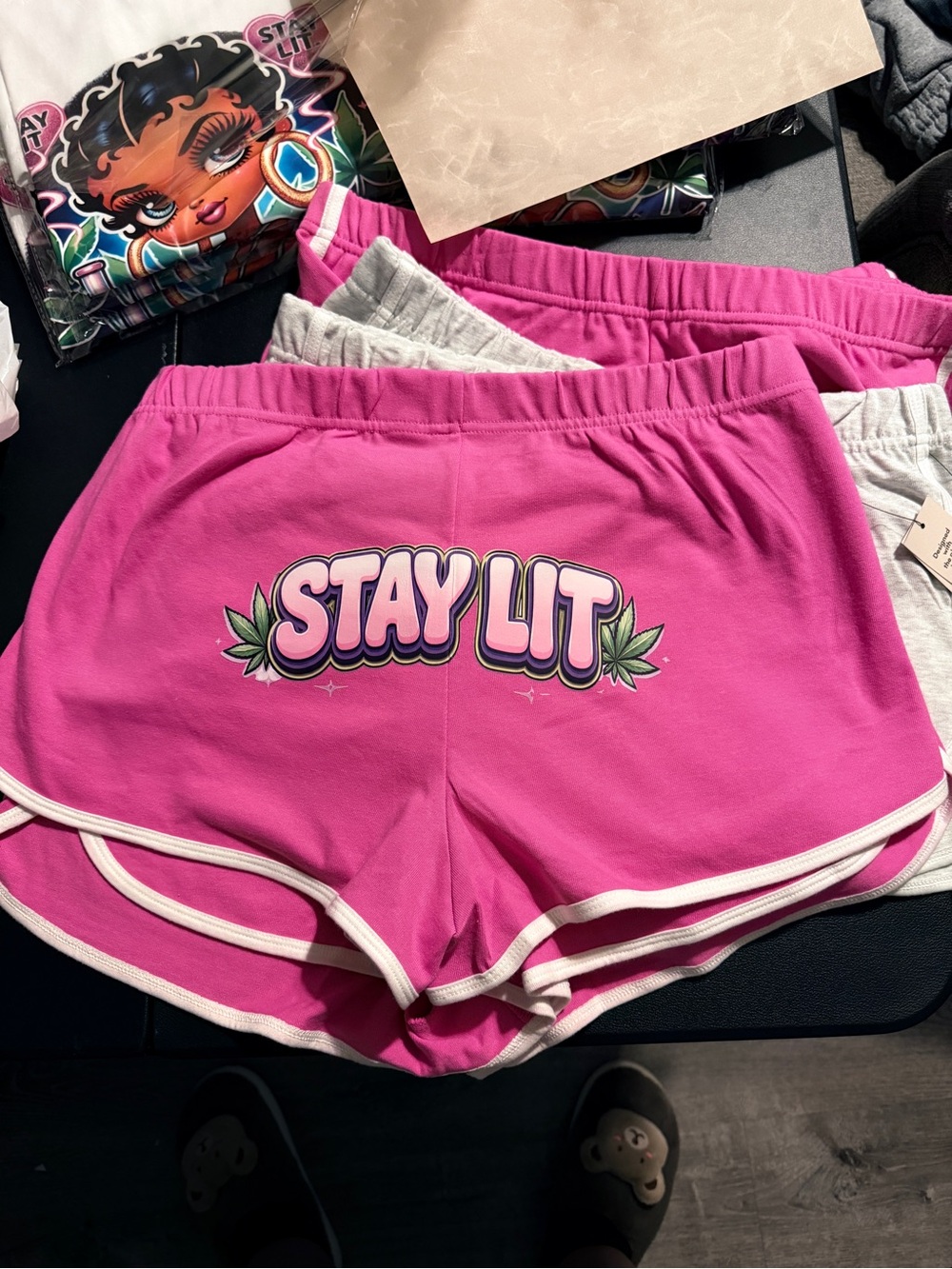 Stay Lit Pink Lounge Shorts
